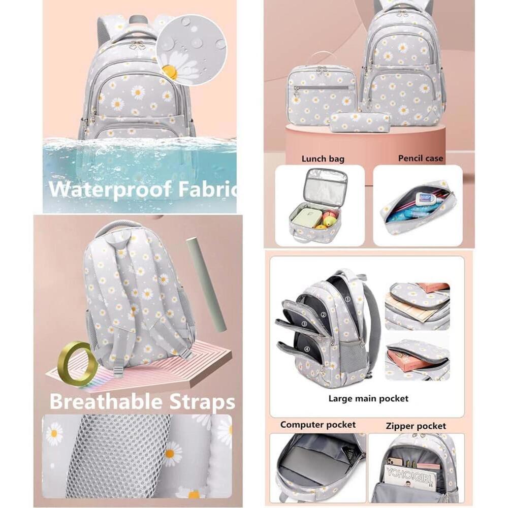 Daisy Backpack, Lunchbox, and Pencil Case Trio - Picture 3 of 6